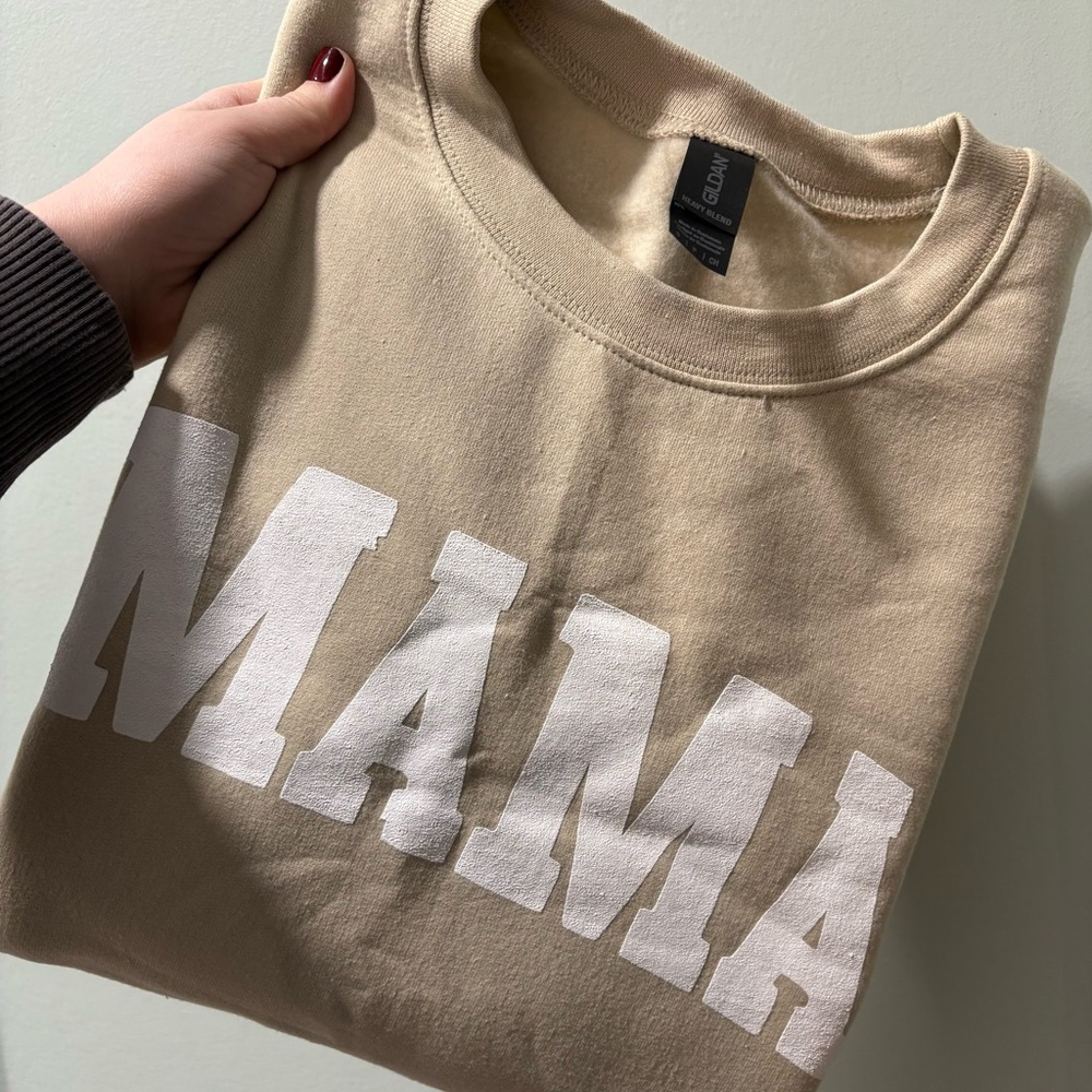 MAMA Crewneck Sweatshirt with White Print